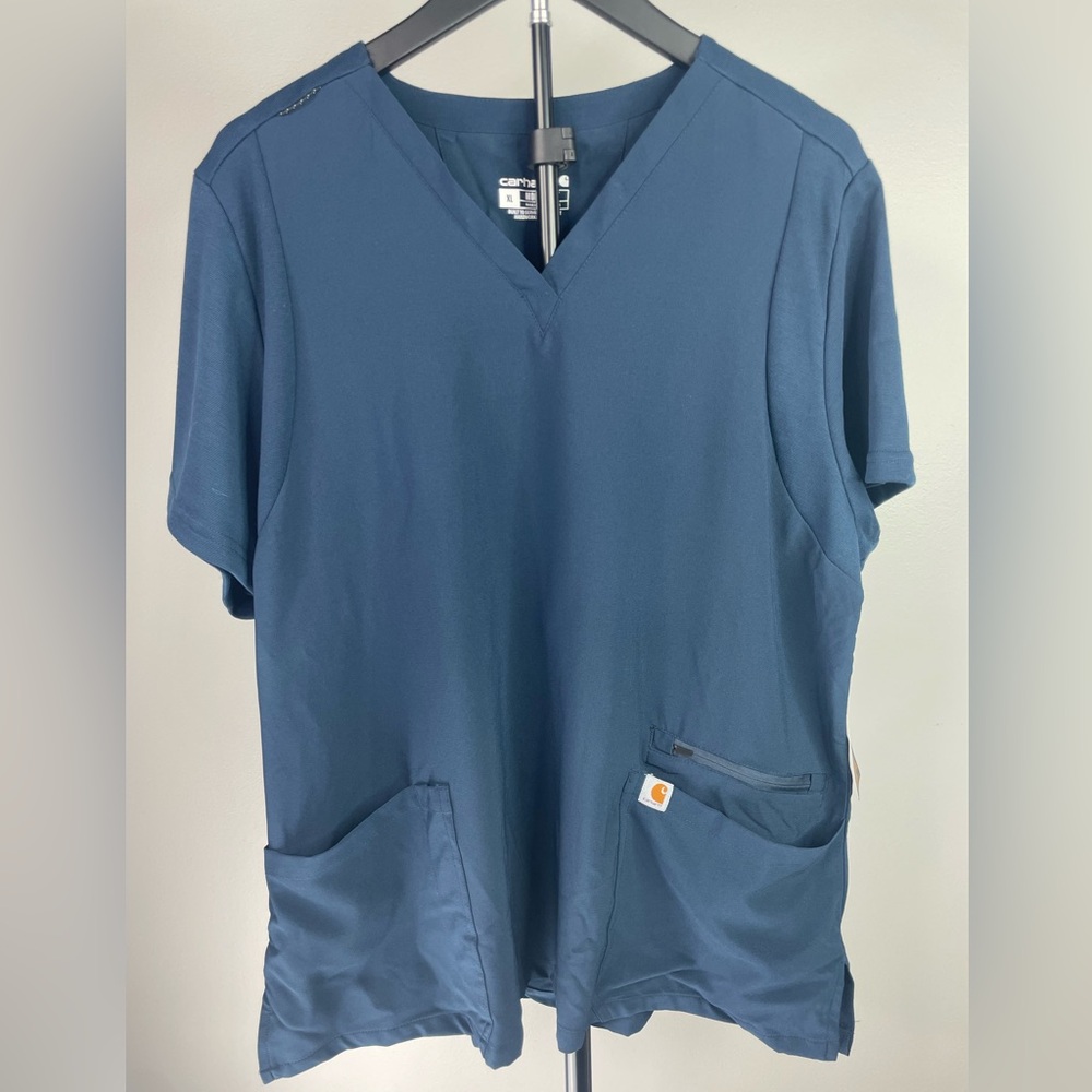 Carhartt Navy cross Flex-Fit XL‎ Scrub Top